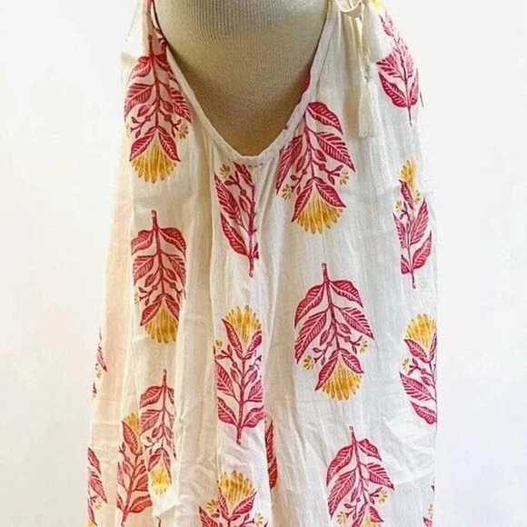 Women Sleeveless Pullover V-Neck Neck Tassels Fully Lined Floral Dress Size PXL - Picture 5 of 11